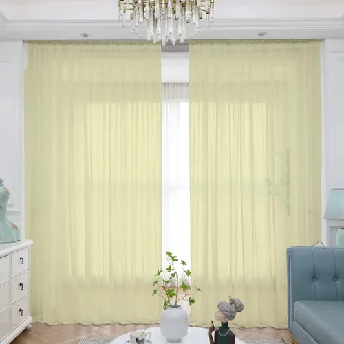 Miniatura 15 de ABCHOME Cortinas traslúcidas blancas de 63 pulgadas de largo, cortinas traslúcidas para ventana, 2 paneles, cortinas traslúcidas para dormitorio