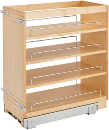 Miniatura 8 de Rev-A-Shelf Organizador de almacenamiento de gabinete de cocina extraíble de 14 pulgadas con rieles deslizantes, estante de especias de despensa