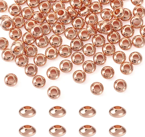 Miniatura 14 de Craftdady 210 cuentas espaciadoras redondas de oro de 18 quilates de 0.079 pulgadas, 0.089 pulgadas, 0.118 pulgadas, 0.118 pulgadas, 0.197 pulgadas