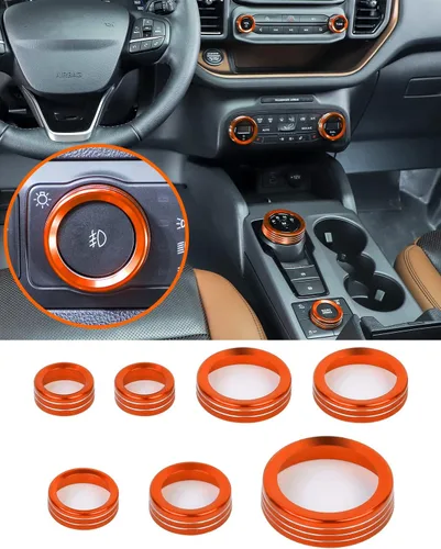 Miniatura 11 de Savadicar CKT01 Billet - Juegos de molduras de perillas de control de aluminio billet, faros/4WD/HVAC, biseles de anillos de perillas de control