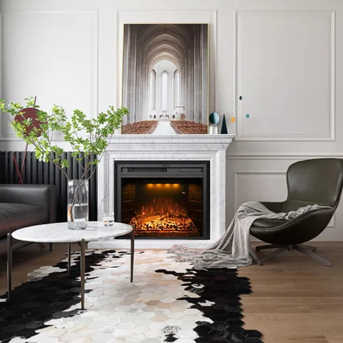 Miniatura 3 de Inserto eléctrico para chimenea de 22" de ancho, chimenea eléctrica de pared con control remoto, troncos realistas y sonido de chisporroteo