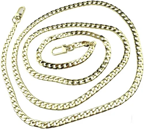 Miniatura 8 de HAHIYO Mini Pochette - Correa de cadena fina y ancha de 0.276 in para LV de 7.9 pulgadas de largo, 7.9 pulgadas de grosor, 0.102 in, oro amarillo