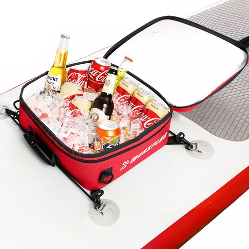 Miniatura 10 de MORXPLOR Bolsa térmica impermeable de PVC para paddleboard, 12 latas, enfriador aislado suave para paddleboard, camping, kayak Azul oscuro