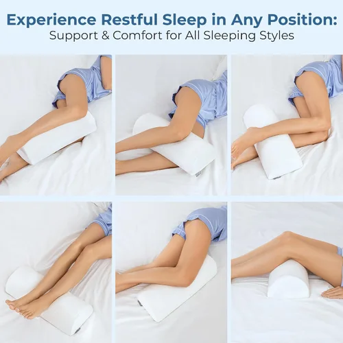 Miniatura 5 de 5 STARS UNITED Half Moon Bolster - Almohada semirenrollable y almohada de rodilla para personas que duermen de lado, 100% espuma viscoelástica