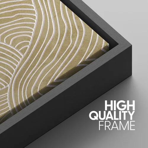Miniatura 595 de SIGNWIN Lienzo enmarcado para pared, arte con pinceladas de flujo neutro en tonos beige abstractos, ilustraciones, arte moderno, decorativo