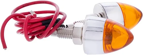 Miniatura 2 de United Pacific 10863 - Sujetador de placa de matrícula LED con acabado cromado estilo bala, cableado original, hardware de montaje incluido – Ámbar