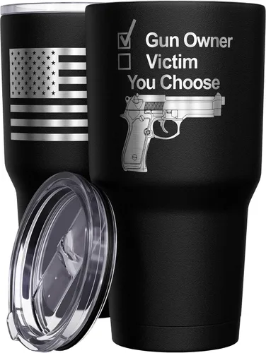 Miniatura 57 de We The People Holsters - Momma Bear - Vaso de café - Taza de viaje de café con bandera americana - Vaso grabado - Vaso termo doble - 30 onzas