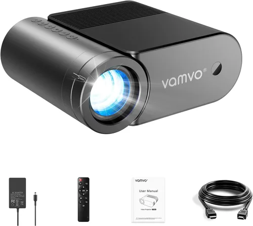 Miniatura 7 de vamvo Proyector portátil WiFi Videoproyector 1080P 200" Proyector de película portátil, proyectores para exteriores con diseño elegante