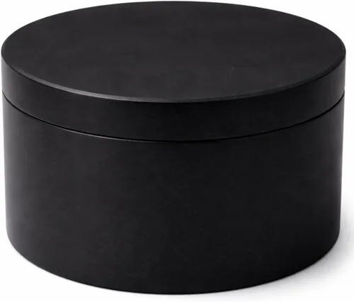 Caja única de sal y pimienta, elegante caja redonda de mármol negro con tapa para almacenamiento de sal, especias y hierbas. Contenedor perfecto