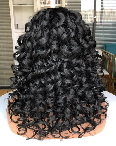 Miniatura 5 de Pelucas afro rizadas para mujeres negras, peluca larga y rizada con flequillo, fibra sintética esponjosa, sin pegamento, para cosplay y uso diario