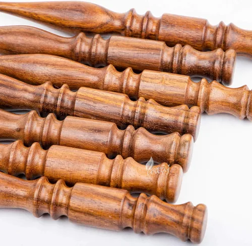 Miniatura 8 de INTAJ Gancho de ganchillo de madera hecho a mano – Juego de ganchos de ganchillo de aguja de palisandro – Aguja de tejer para manualidades de hilo