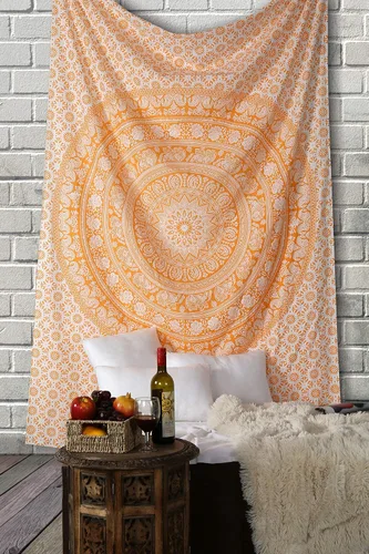 Miniatura 13 de RAJRANG - Tapiz de mandala indio para colgar en la pared, diseño hippie, de elefante, playa, decoración de dormitorio universitario, bohemio, boho.