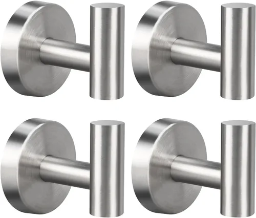 Miniatura 9 de Mdvora Paquete de 2 ganchos dorados cepillados, ganchos de baño de acero inoxidable SUS304 para dormitorio, cocina, hotel, oficina