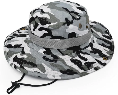 Miniatura 4 de Sombrero de protección solar de ala ancha para exteriores clásico estilo militar de combate de EE UU gorra de sol para pesca caza campamento