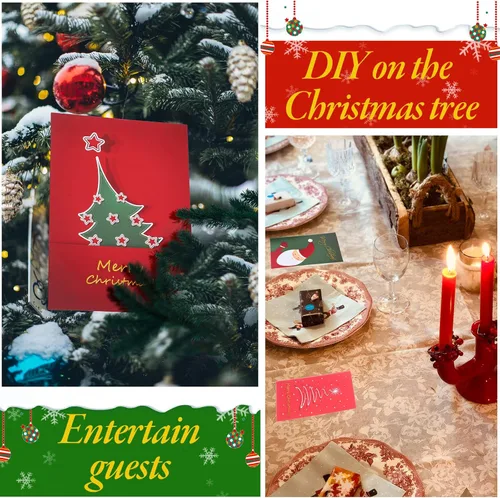 Miniatura 3 de Crtiin Juego de 240 Tarjetas de Navidad 2025 Tarjetas de Felicitación Navideñas con Sobres Calcomanías 6 Diseños Surtido a Granel 5.9 x 3.9 Pulgadas