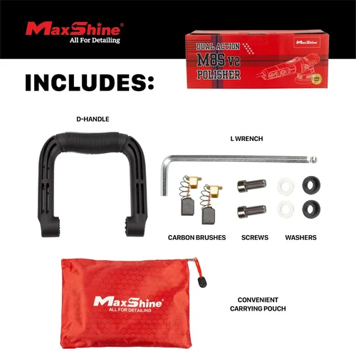 Miniatura 4 de Kit de pulido de doble acción Maxshine M8S V2 Lanzamiento de 8 mm, placa trasera de 5", motor de 1000 W, 6 velocidades Rosca de 5/16" 5" doble