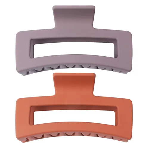 Miniatura 8 de Pinzas de garra extra grandes para cabello grueso y cabello largo, paquete de 2 pinzas de garra tamaño XXL, pinzas rectangulares antideslizantes