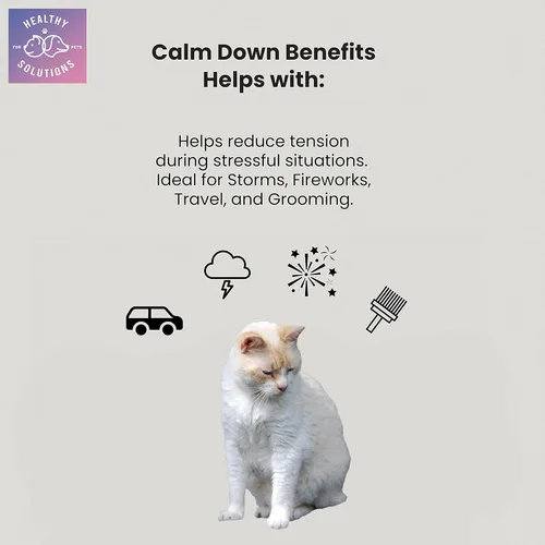 Miniatura 3 de Masticables calmantes para gatos – Golosinas calmantes para gatos para la ansiedad, ayuda para aliviar el estrés, tormentas, aseo, fuegos