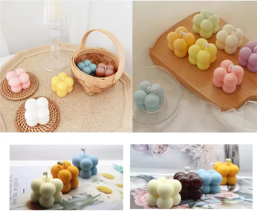 Miniatura 4 de Konrisa Moldes de vela de burbujas 3D, moldes de silicona con 15 cavidades para hacer velas de cera de soja, moldes de pastel de burbujas