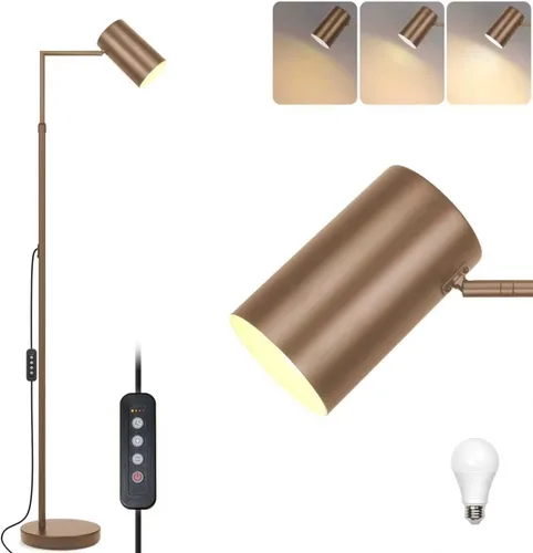 Miniatura 12 de Ldeco lámpara de pie de árbol con 3 luces de 9W, bombillas LED E26, lámpara de pie alta y negra con 3 luces ajustables y giratorias, lámpara de pie