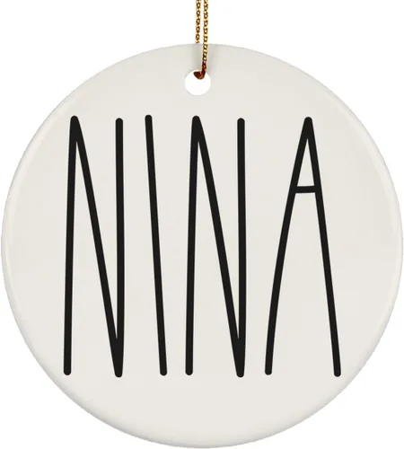 Miniatura 7 de Adorno familiar de Navidad, regalos de hija, hijo, adorno de círculo de cerámica de 3 pulgadas para colgar en el árbol – Día de la Madre