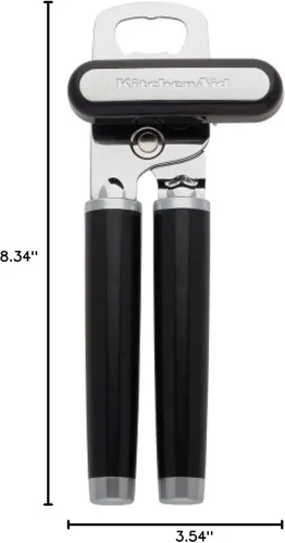 Miniatura 8 de KitchenAid - Abrelatas multifunción clásico y abrebotellas de fácil uso, rueda de corte de acero inoxidable ultra afilada, mangos ergonómicos Negro