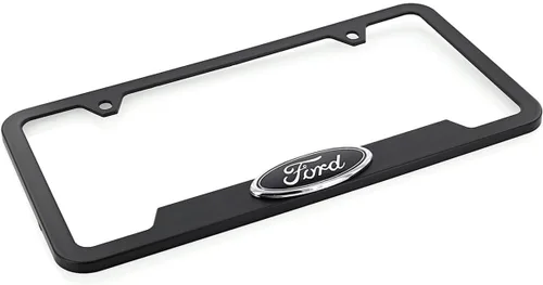 Miniatura 4 de Ford Logo 3D en negro de plástico ABS, soporte para matrícula con 2 agujeros (Negro/A)