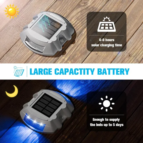 Miniatura 3 de Luces solares de cubierta, para entradas y muelles Azul