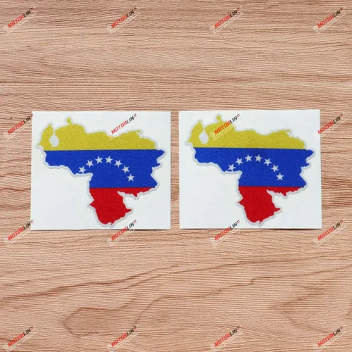 Miniatura 2 de Vinilo adhesivo adhesivo de bandera venezolana de mapa de Venezuela – 2 unidades reflectantes, 4 pulgadas – para coche, barco, portátil