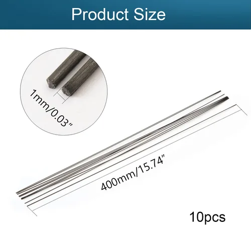 Miniatura 2 de Fielect Varilla de fibra de carbono de 0.039 in para avión RC Mate Poste Longitud 15.748 in 15.7 pulgadas 10pcs