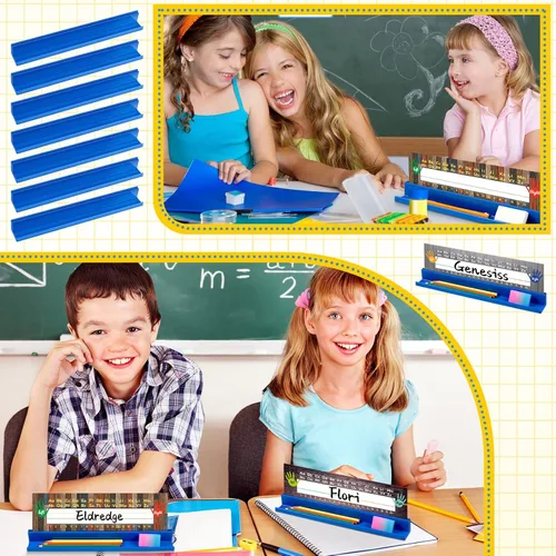 Miniatura 4 de PerKoop 5 Pcs Classroom Desk Name Plates Holder for Student Index Cards Storage Kids Desk Accessories Desktop Prop and Station Guard Panels