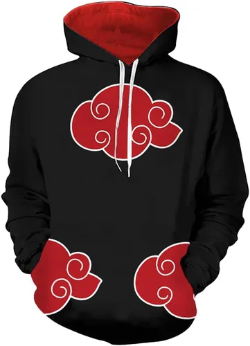 Miniatura 2 de Ficlwigkis Sudadera con capucha de anime para hombre, unisex, disfraz de anime (as1, alfa, L, regular, rojo blanco), Negro-rojo