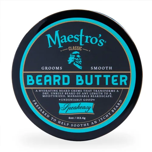 Maestro's Classic Crema para barba | Crema para barba antipicazón, extra calmante e hidratante para todo tipo y longitudes de barba, mezcla