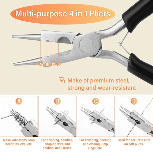 Miniatura 4 de Alambre de plata de calibre 20 para hacer joyas con alicates 4 en 1 Modacraft de 82 pies, alambre para manualidades de 0.8mm, alambre de cobre
