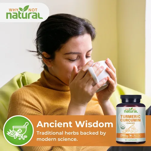 Miniatura 5 de Suplemento orgánico de curcumina de cúrcuma en cápsulas con jengibre y pimienta negra - Tumeric