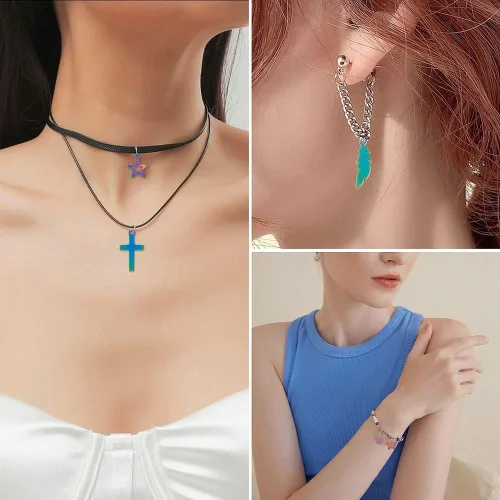 Miniatura 133 de FASHEWELRY 16 dijes de plumas de arco iris de acero inoxidable con alas de filigrana, adornos de metal de 4 colores para hacer joyas, pulseras