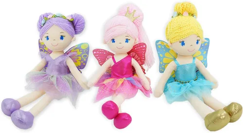 Miniatura 25 de June Garden Muñeca de hada del jardín encantado de 16 pulgadas Brielle - Muñeca de conejo de peluche rellena y suave para niña, regalo de Pascua