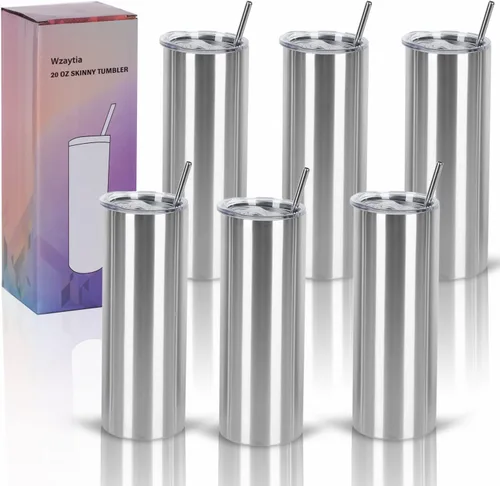 Miniatura 26 de Paquete de 4 vasos delgados de 20 onzas, juego de vasos delgados de acero inoxidable en caja de regalo individual, 20 onzas de capacidad, vaso