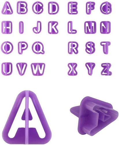 Miniatura 5 de Cortadores de letras de fondant, cortadores del alfabeto, juego de cortador de fondant de letras y números, 40 piezas, moldes de fondants