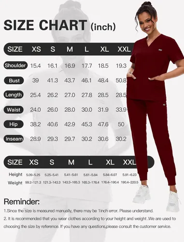 Miniatura 7 de niaahinn Conjunto de uniforme médico para mujer con cuello en V clásico y pantalones deportivos de yoga, uniforme médico de enfermería