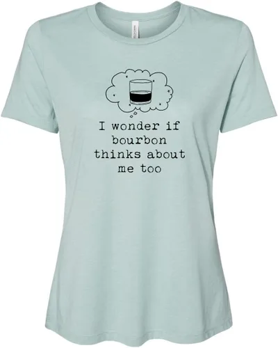 Miniatura 23 de Cute Women's Screen Printed Crew Neck Tee, Shirts With Sayings, Dusty Blue or Olive