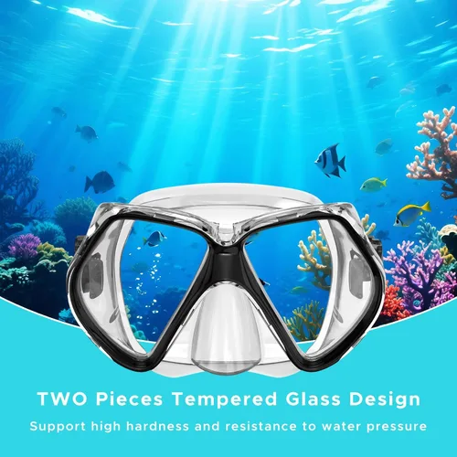 Miniatura 2 de Equipo de esnórquel para adultos, esnórquel seco, juego de máscara para adultos, máscara de buceo, equipo de buceo, gafas de natación con cubierta