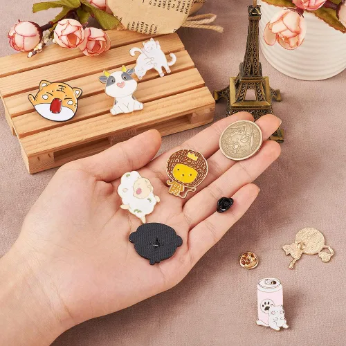 Miniatura 80 de Pandahall - Broches esmaltados de aleación con varios temas, broche de solapa, juego de pines esmaltados