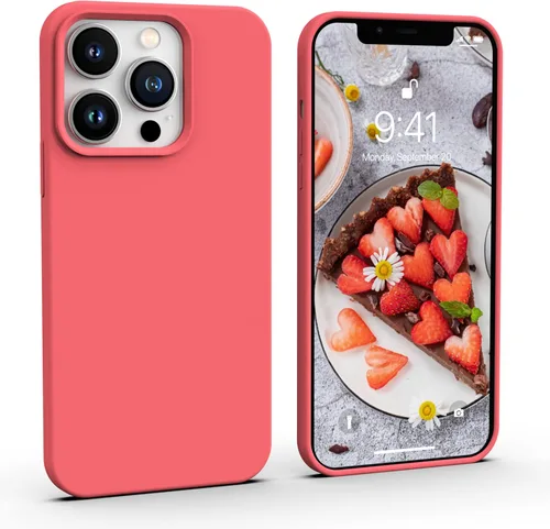 Miniatura 19 de IceSword Compatible con iPhone 13 Pro Max, funda protectora delgada de silicona líquida para teléfono, suave mate lindo para hombres y mujeres, Azul