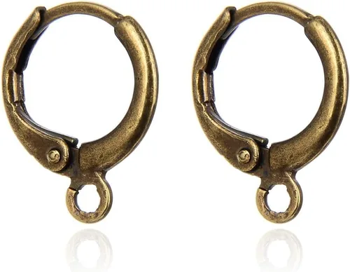 Miniatura 9 de Adabele 50 ganchos hipoalergénicos redondos para arete Huggie, alambre de oreja de 0.551 in, chapado en plata de ley para manualidades, aretes