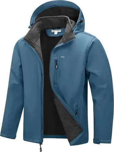 Miniatura 15 de 33,000ft Chaqueta Softshell para hombre con capucha, forro polar, ligera, impermeable, para senderismo