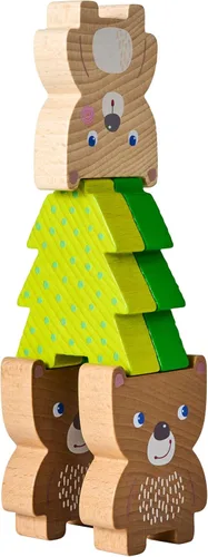 Miniatura 6 de HABA Forest Friends - Juguete apilable de madera - Juego de clasificación Montessori y clasificador de formas para niños pequeños - Bloques