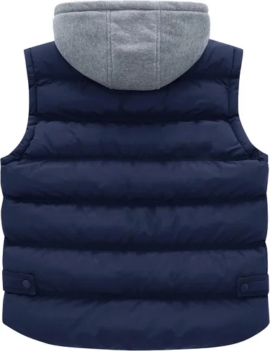 Miniatura 2 de wantdo Chaleco acolchado para mujer, talla grande, resistente al viento, chaleco de invierno acolchado con capucha desmontable