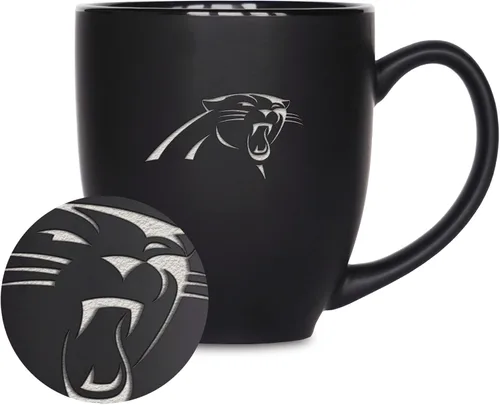Miniatura 30 de Rico Industries Taza Bistro Mate Negra de Fútbol Americano NFL de 15 onzas - Para Bebidas Calientes o Frías - Logotipo del Equipo Grabado para una
