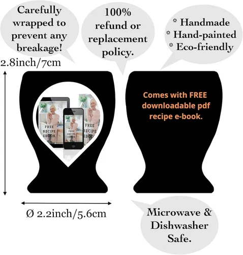 Miniatura 7 de City to Cottage Juego de 2 portavasos de cerámica para huevos, tazas suaves para huevos hervidos, soportes para huevos duros, taza para servir